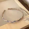 Diadema Fina a Cuadros para Niña Pinza para el Cabello Elegante Diadema Estilo Británico Pinza para el Cabello Superior de Calavera Alta Accesorio Versátil para el Cabello