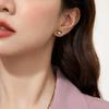Novos Brincos de Espelho Amor Estilo Francês de Alta Qualidade para Mulheres Exquisitos Brincos de Pérola Banhados a Ouro 18K Joias Simples Versáteis