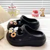 Soporte de Arco Ropa de Verano para Exteriores Zapatos Mary Jane para Ir al Trabajo Zapatos Cerrados de Deslizamiento Dibujos Animados Donas Lindas Zapatos de Agujero de EVA