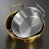 Acero Inoxidable 304 Bol Coreano para Vino de Arroz Creativo Bol para Snacks y Fideos Creativo Bol para Fideos Instantáneos de Doble Asa Canasta Engrosada para Papas Fritas
