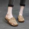 Medias Zapatillas Baotou para Mujer 2026 Estilo Nuevo Hechas a Mano Estilo Artístico Retro Sandalias Planas Suaves Cómodas Frescas de Punta Redonda para Mujer