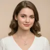 Knn-412 Collar de Chica de Tenis Estilo Deportivo Europeo y Americano, Colgante de Diamante en Oro Rosa Transfronterizo con un Toque de Alta Gama