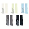 Calcetines de yoga de cinco dedos del fabricante original, calcetines antideslizantes de algodón hasta la pantorrilla, especializados para Pilates, disponibles para dropshipping