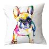 Funda de Almohada de Peluche Creativa con Perro Pintado Funda de Cojín para Cintura de Oficina Textil para el Hogar Diseño de Almohada