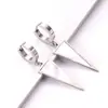 Brincos Triangulares de Personalidade Estilo Europeu e Americano, Tarraxas de Aço Inoxidável, Presilhas Elegantes de Concha Preta e Branca, Brincos de Designer, Transfronteiriço