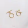 Cierre Mini Ot Chapado en Oro de 14K Conserva el Color Corazón de Melocotón en Forma de Flor de Ciruelo Trébol de Cuatro Hojas Espiga de Trigo Flor de Vid Cierre para Joyería Hebilla de Collar
