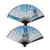 Directo de fábrica marea nacional ventilador de discoteca para hombre tela de seda decoración de ropa china para niños verano portátil red-hot abanico plegable