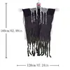 Fantasma colgante personalizable de Halloween que brilla con pelo largo, fantasma novia femenina con calavera y cadenas de hierro, accesorios para habitación embrujada, regalo de Navidad