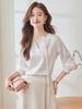 Diseño Sentido Nicho Gasa Camisa Blanca de Mujer 2024 Nuevo Estilo Pequeña Moda Estilo Occidental Ropa de Negocios Camisa Top
