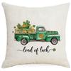 Funda de Almohada Estampada de Trébol Verde de Cuatro Hojas St. Almohada de Lino para el Hogar del Día de San Patricio Cojín del Día Nacional Irlandés