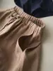 Alta calidad, un imprescindible para todos. Refrescante y transpirable para primavera y verano. Pantalones cortos de lino a la moda, sencillos, versátiles, adelgazantes, con cintura elástica para mujer