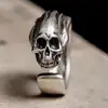 Anel de Cabeça de Dragão do Zodíaco Supremo Transfronteiriço Europeu e Americano Anel de Personalidade Caveira Punk Joia de Mão Dominadora Retrô Masculina