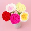 Productos Terminados Hechos a Mano Transfronterizo Simulación Nuevo Estilo Hilo de Algodón Ramo de Rosa Tailandesa Tejido de Lana Flor Ganchillo Ramo Venta al por Mayor