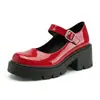 Nuevos Zapatos de Mujer para Primavera y Otoño Charol Retro 40-44 Estilo Colegio Británico Suela Gruesa Zapatos Mary Jane Talla Grande Comercio Exterior