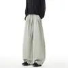 Coleção nova de outono e inverno estilo americano: calça plissada de perna curva, apresentando algodão de alta qualidade para um toque luxuoso, unissex, de corte solto, fluida, de perna larga e calça longa casual