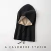 Conjunto de Gorro y Bufanda de Cachemira de Doble Capa para Otoño e Invierno para Mujer, Gorro de Punto, Protección Gruesa para el Cuello, Cálido, Protección contra el Frío, Bufanda con Bloques de Color