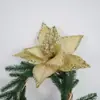 Decorações de Árvore de Natal 33cm Flores de Veludo para Natal Arranjo de Flores de Shopping Center Festa Decoração de Natal Flores Artificiais com Lantejoulas