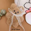 Colgante de Felpa de Dibujos Animados Lindo, Accesorio de Colgante para Bolso de Muñeca Conejo con Lazo de Encaje Estilo Lolita Femenino