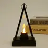 Lámpara de Iceberg Navideña Lámpara Triangular Lámpara de Velas Digitales Luz Nocturna Portátil Lámpara de Queroseno de Halloween Lámpara de Viento Decorativa