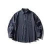 Jaqueta Camisa Masculina de Outono Japonesa Simples Xadrez Manga Longa Estilo Preguiçoso Solta para Trabalho Esporte Casual