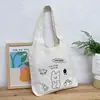 Bolsa colete de ombro e mão estilo preguiçoso de grande capacidade original, estilo coreano simples, bolsa de lona para estudantes, bolsa de livros feminina de verão