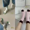 Meias Coloridas com Dedos Separados, Meias Color Block de Cano Médio com Dedos Separados, Design Fofo e Confortável Estilo Japonês com Suporte para o Calcanhar, Meias de Cano Médio Jovens para o Dia a Dia