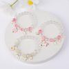 Pulseira de Cristal Cão Canela Ins para Meninas Sanrio Casal Cristal Cristal Rosa Pulseira Floral Estudante Melhor Amigo Presente