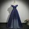 Vestido Azul para Mulheres, Novo Estilo para Cerimônia de Maioridade, Elegante e de Alta Qualidade, Luxo Leve, Nicho, Tamanho Plus, Vestido Bufante para Coral