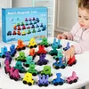 Tren Magnético de Madera de Colores para Niños, Tren Magnético de Números, Bloques de Construcción Cognitivos de Color y Número para Bebés, Juguete de Ensamblaje