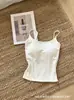 Camisola Térmica Versátil de Corte Ajustado con Cepillado para Otoño e Invierno, con Almohadillas en el Pecho, Copas Integradas y Cuello en U para Usar por Fuera