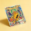 Lienzo Thangka pintado a mano con pintura dorada que representa al Dios Dorado de la Riqueza Dorada, los Cinco Dioses del Gran Cielo Negro, Manjushri, estilo Xizang, imagen personalizable, pintura de Tara Verde