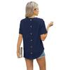 Camiseta de manga corta con cuello redondo y botones en la espalda de jacquard para primavera y verano de Amazon Independent Station 2025, transfronteriza entre Europa y América.