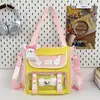 Mochila Escolar Estilo Academia Versión Coreana Linda Mochila para Estudiantes Gran Capacidad Preparatoria Set de Tres Piezas Bolsa Transparente Nueva Bolsa para Tutorías