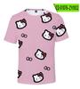 Camiseta Hello Kitty Verano Dibujos Animados Estampada Manga Corta Ropa para Adultos y Niños Versátil Suelta Casual Camiseta Cuello Redondo