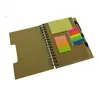Cuaderno de Espiral Ecológico con Cubierta de Papel Kraft Combinación de Cuaderno de Espiral con Notas Adhesivas N Veces Cuaderno de Espiral con Logo Impreso Código QR