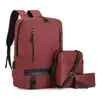 Mochila de hombre de tres piezas moda viaje negocio bolsa para computadora ocio estudiante de preparatoria bolsa de hombro venta al por mayor