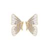 Aretes de Mariposa con Micropavé de Diamantes Completos Transfronterizos Europeos y Americanos Rosa Barbie Brillante Niña Dulce Picante Juguetón Aretes Simétricos Pendientes