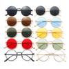 Gafas de sol vintage de metal sencillas para hombre y mujer, montura redonda, montura para miopía, planas, 2020