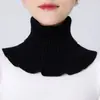 Otoño e Invierno Nuevo Suéter de Punto Bufanda Set Cálido para Cuello para Mujer Combinable Cuello Falso Cuello Alto Lana Cuello Falso
