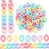 Plástico Acrílico Colorido Cor Sólida Fosco Corrente Corrente DIY Anel Aberto Bolsas de Joias Pequenos Acessórios Atacado