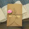 Tarjeta de Felicitación Vintage de Papel Kraft Hecha a Mano con Flores Secas Tarjeta de Felicitación DIY de Personalidad Creativa Tarjeta Universal para Fiestas Negocios
