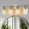 Transfronterizo Amazon retro industrial americano espejo faro E26 cubierta de vidrio baño 3-cabezas lámpara de pared sin