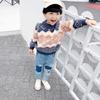 Suéter Infantil 2025 Suéter de Manga Larga con Cuello Redondo para Niños Estilo Coreano para Niños de Talla Pequeña y Mediana Top Jersey de Terciopelo de Visón con Bloques de Color en Forma de Diamante para Niños