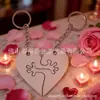 Set de Llaveros de Rompecabezas de Madera con Forma de Corazón para Pareja Regalo Romántico para el Día de San Valentín Colgante Creativo para Pareja
