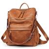 Mochila Transfronteriza Mochila Retro para Mujer Estilo Coreano Nueva Moderna Cuero Suave Versátil Gran Capacidad Doble Propósito Mochila Estudiantil Mochila Escolar