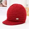 Gorro de Invierno para Mujeres de Mediana Edad y Mayores Abuela Mamá Persona Mayor Gorro Cálido Más Terciopelo Protección contra el Frío Lana Gorro de Punto para Señora Mayor