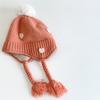 Chapéu de bebê com pompom outono e inverno para meninos e meninas chapéu de lã para bebê primavera e outono protetores de ouvido para a cabeça chapéu de princesa