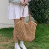 Bolso de Paja de Papel Personalizado, Estilo de Moda de Verano, Bolso Tejido para Vacaciones en la Playa, Gran Capacidad, Bolso de Hombro Tote a la Moda