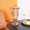 Jarrón de cristal de lujo, sencillo y ligero, estilo americano, para el hogar, sala de estar, mueble de TV, arreglo floral hidropónico, conjunto de flores, modelo de habitación, decoración suave