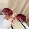 Óculos de sol esportivos ao ar livre 2025 futuristas Y2K metal olho de gato degradê rosa femininos de alta qualidade moda